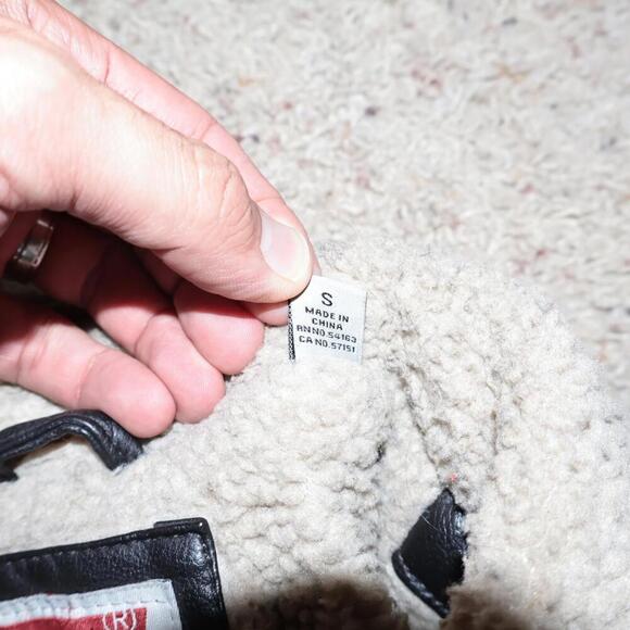 Levi's Men's Faux Leather Sherpa Lined Aviator Bomber Jacket Small Black Classic - Picture 4 of 10